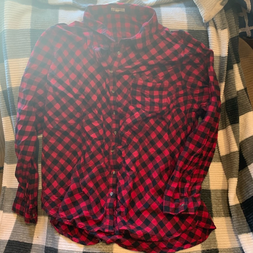 Red black buffalo check flannel shirt size 3